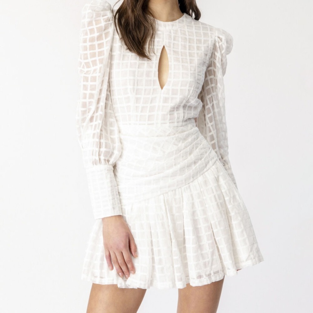 BARDOT NWT Jolie Check Mini Dress Ivory